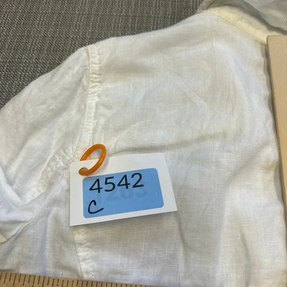 Coastal Euro 100% Linen Blazer Womens Small White Preppy Jacket Caslon - Picture 8 of 8